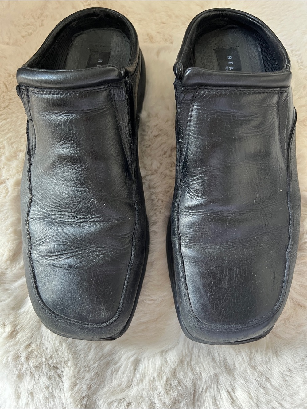 Kenneth Cole Reaction Black Men's Slip-On Leather Shoes